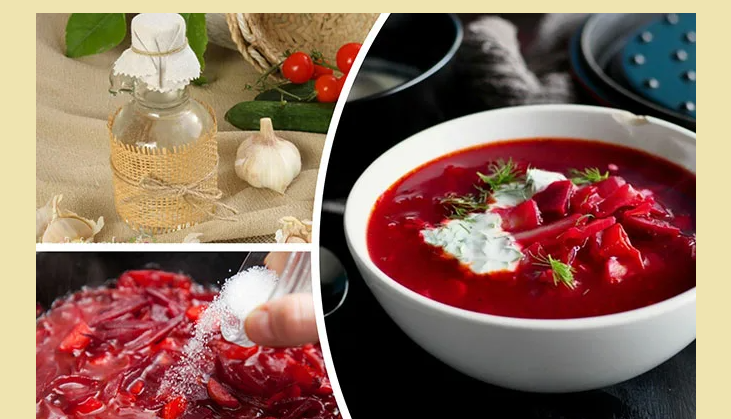 Sok ecetet adott hozzá a borscht -hoz