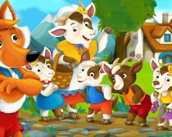 Fairy Tale “Wolf and Seven Kitty” in a new way-a selection for children and adults