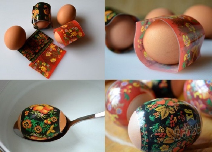 How to stick a sticker on eggs