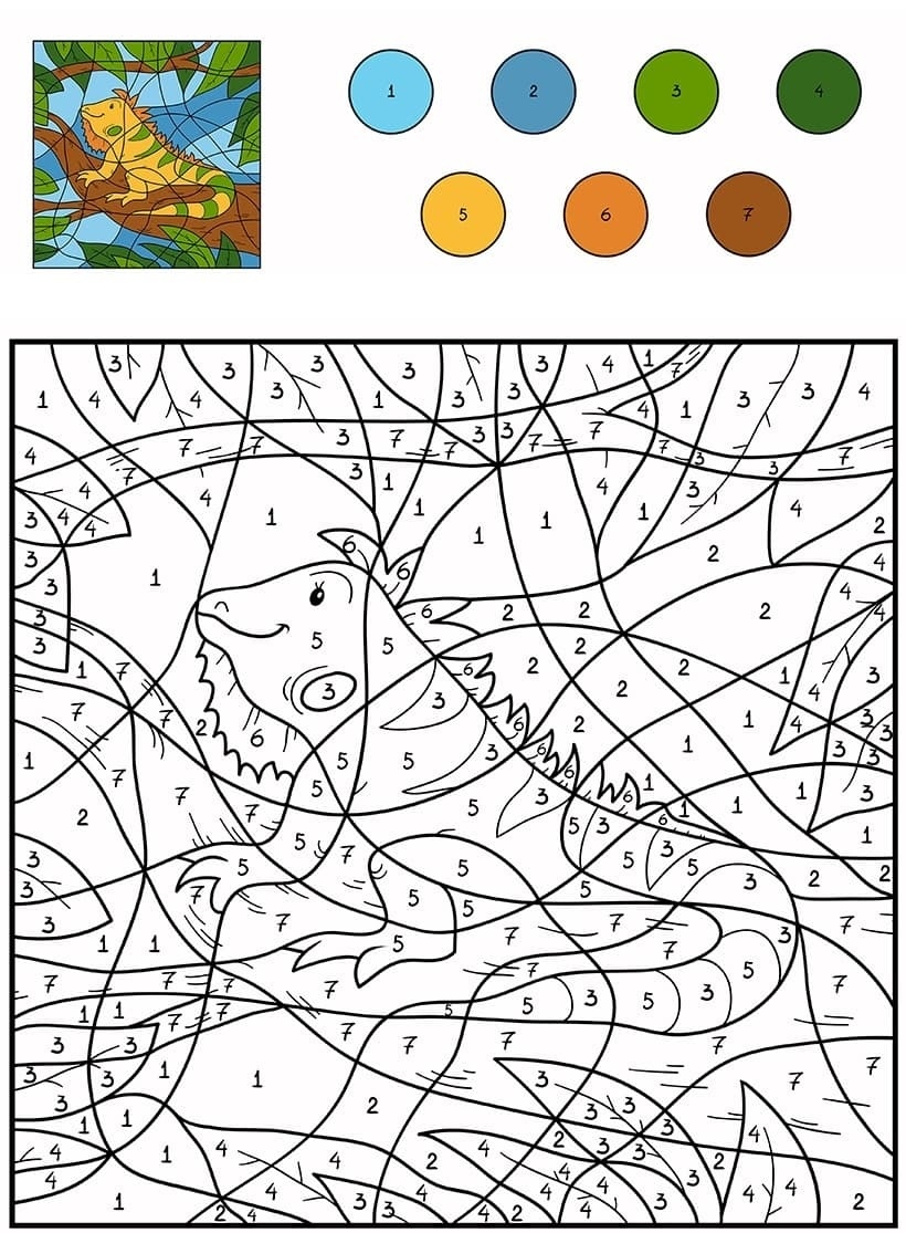 Картинка раскраска по номерам для детей