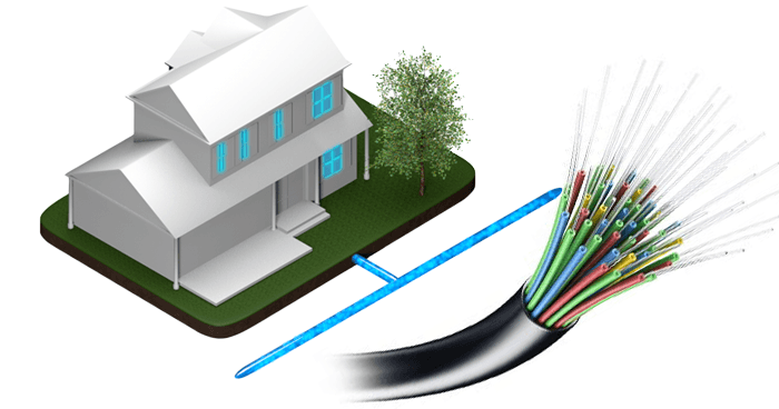 Internet dans une maison privée avec un câble