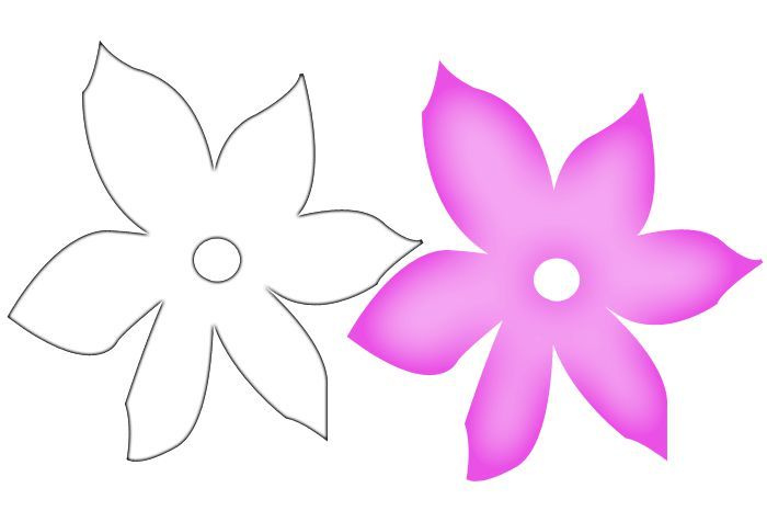 Flower stencil on the wall - template