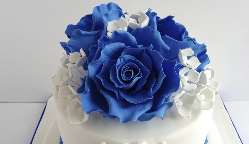 Kue dengan damar wajar biru dari pewarna makanan