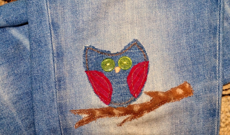Cute owl-payment on children's jeans
