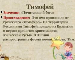 Male name Timothy: Options of the name. How can Timofey be called differently?