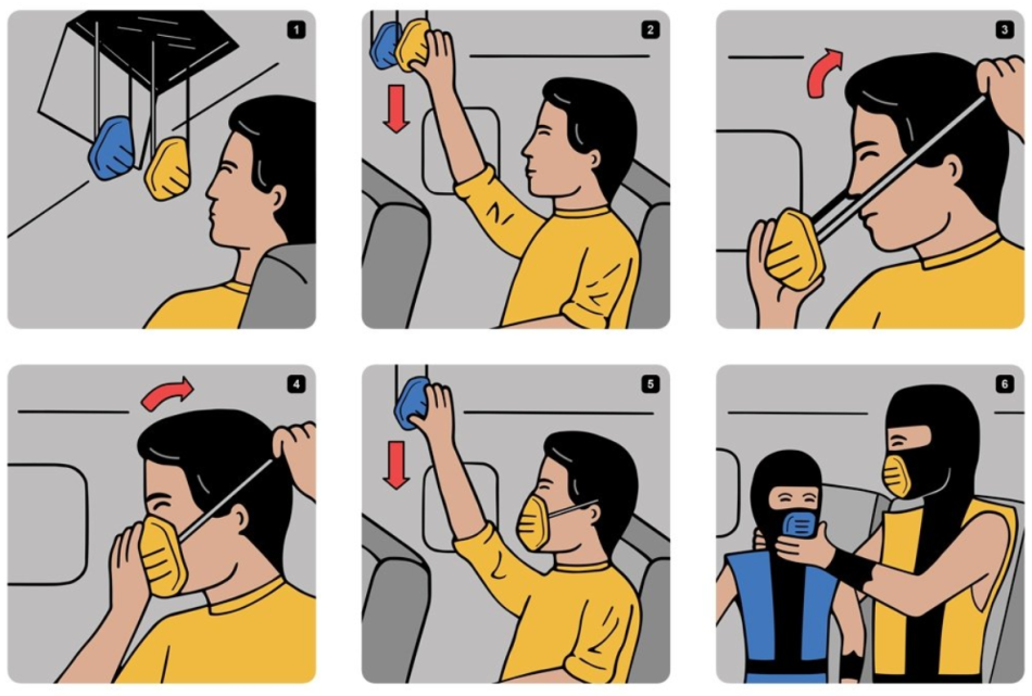 First put on the oxygen mask on yourself, then the child