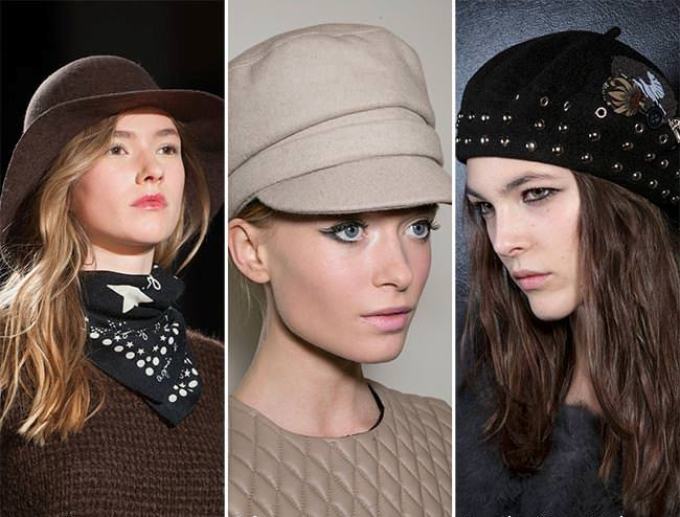 Fashionable knitted, fur and felt caps for girls - English caps