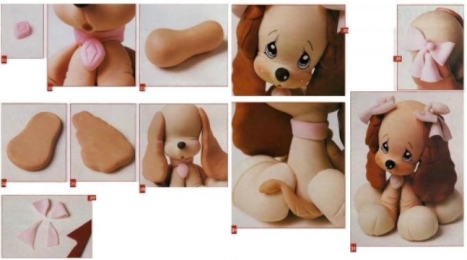 Finishing strokes in creating a toy-dog