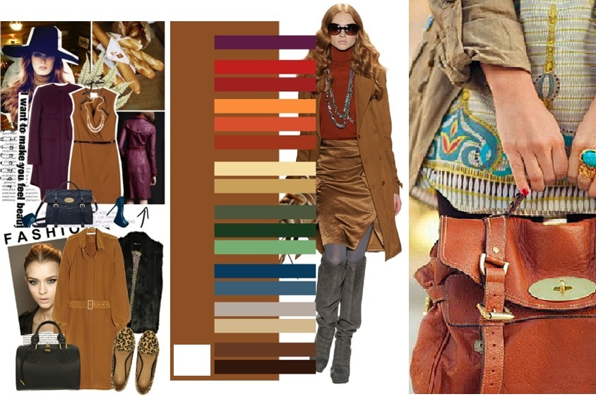 Сочетание коричневого цвета с другими цветами в одежде для женщин за 40