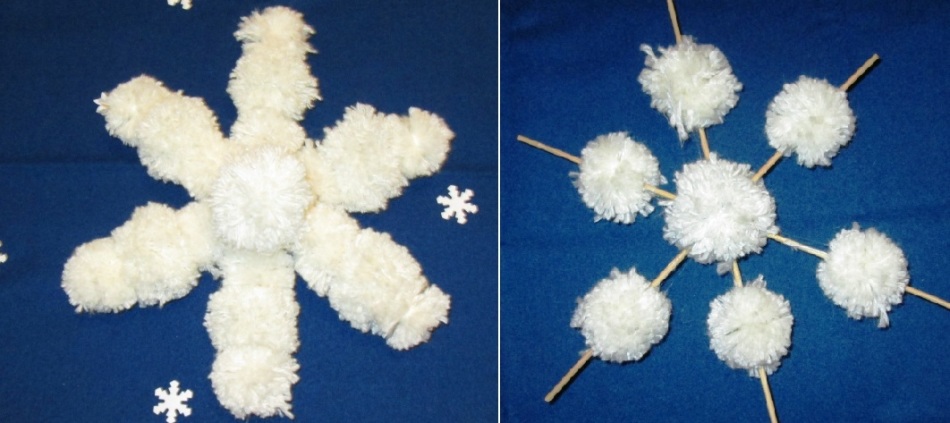 Snowflake from pompons