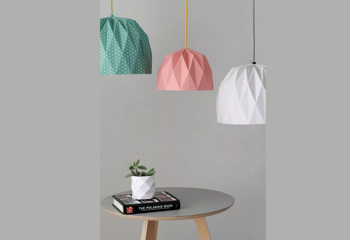 Lampshade DIY از باقی مانده کاغذ دیواری