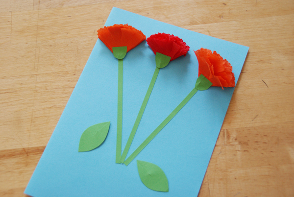 How to make a bouquet of paper cloves for postcards