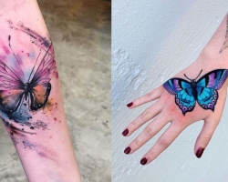 Babochka tattoo: meaning for girls, women, men, sketches. What tattoos are combined with a butterfly?