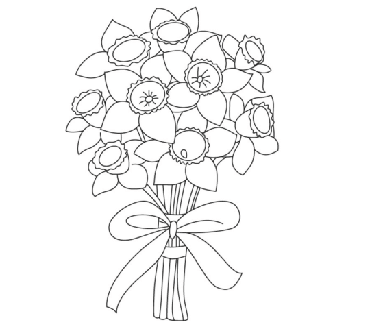 Stencil bouquet of flowers - templates