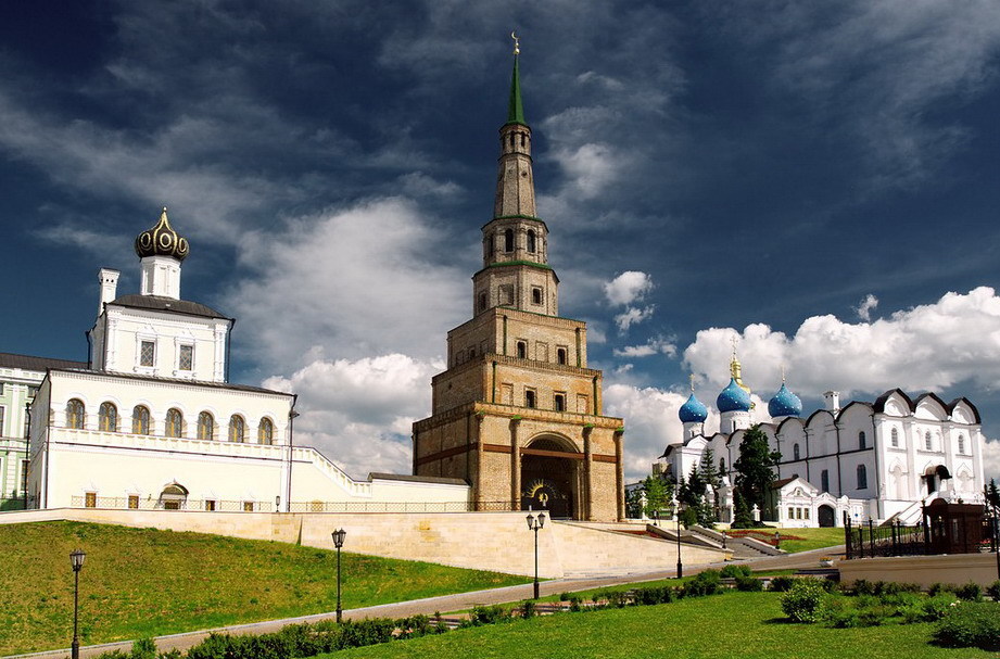 Syuyumbike tower of the Kazan Kremlin adorns the city with a bizarre mixture of Russian and Tatar architecture