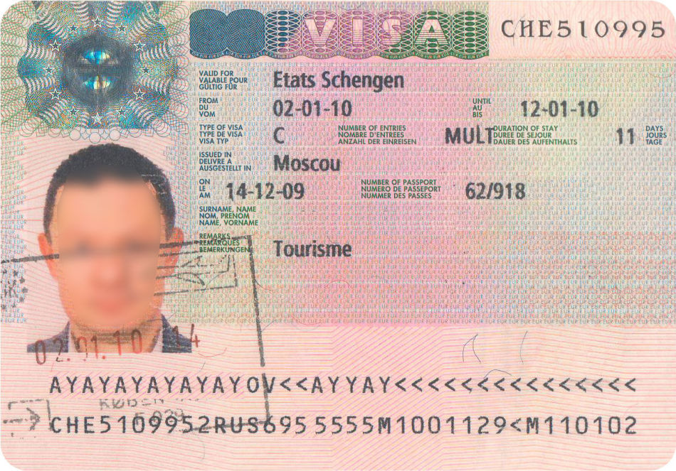 visa de l'espace Schengen