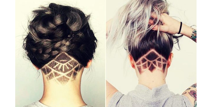 Creative patterns on a shaven nape