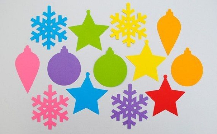 New Year's jewelry for garlands from paper: stencils