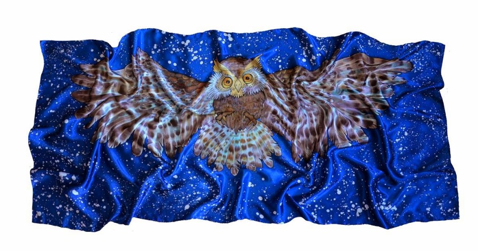 Owl of the cervical scarf. batik