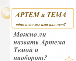 Artem a téma: Rovnaké meno alebo nie? Je možné pomenovať tému Artem a naopak?