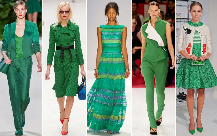 Оттенки зеленого цвета в одежде