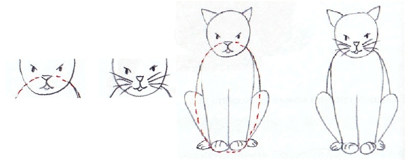 Как нарисовать кошку: прорисовка лап — набросок