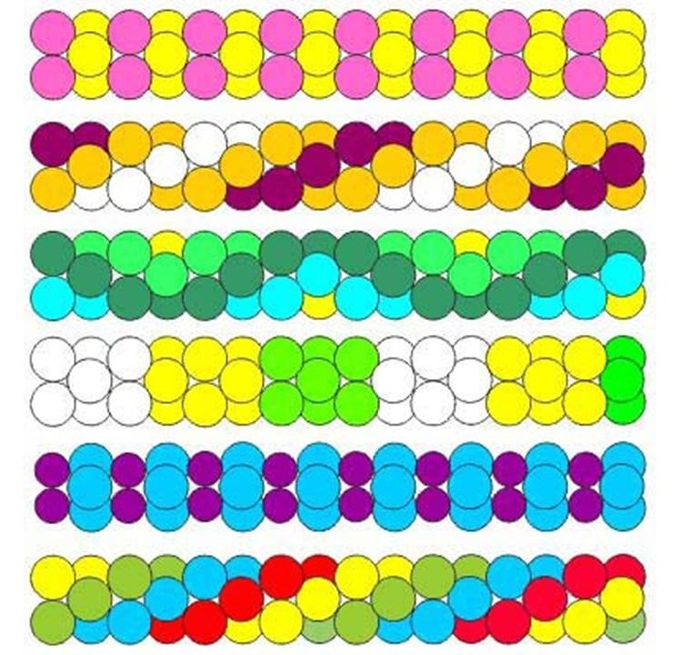 Плетение гирлянды из шаров 3 цвета схема