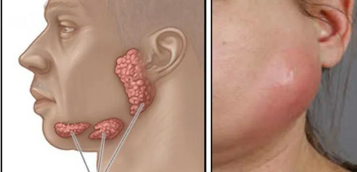 Increase in the lymph nodes - a bump on the face