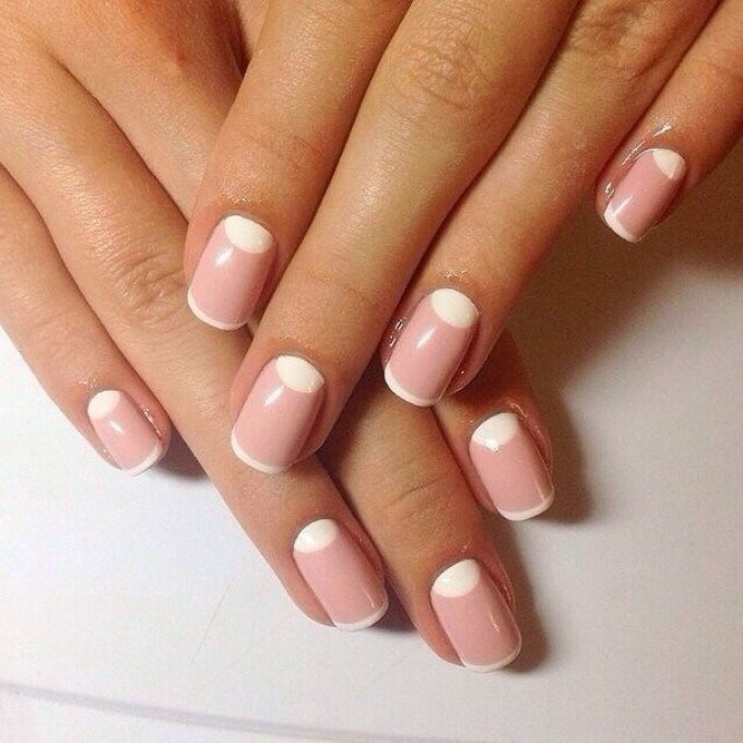 Moon-pink manicure