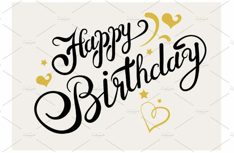 Красивая и стильная надпись на английском «happy birthday»