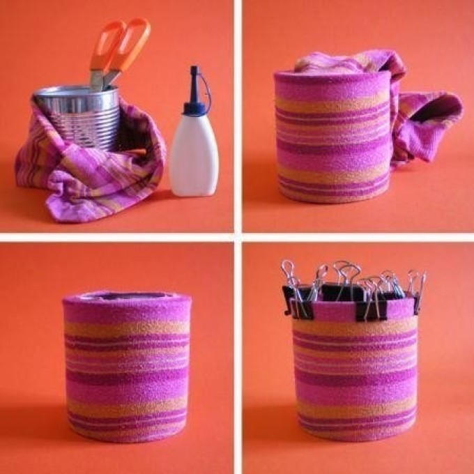 How to make an organizer from a tin can