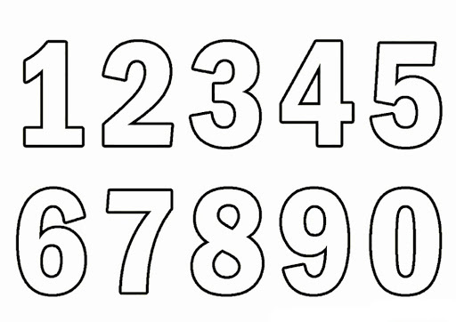 Stencil of letters, numbers for children - template
