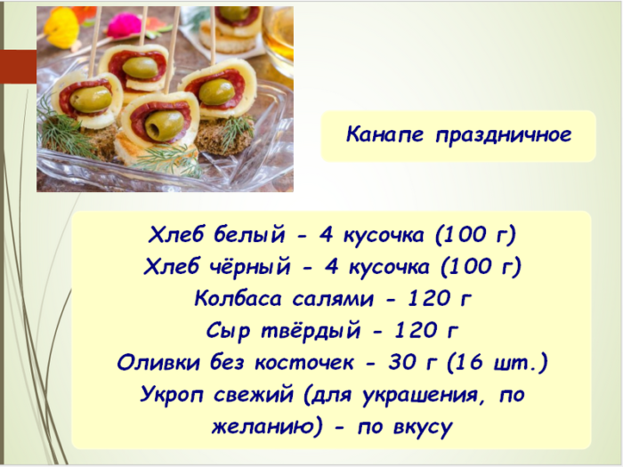 Рецепт канапе