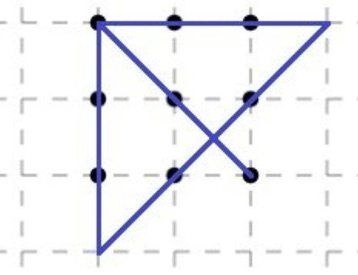Соединить 9 точек квадрата. Как соединить 9 точек четырьмя линиями. Головоломка 9 точек 4 линии. Как соединить 9 точек 4 прямыми линиями не отрывая руки. Квадрат 9 точек 4 линиями.