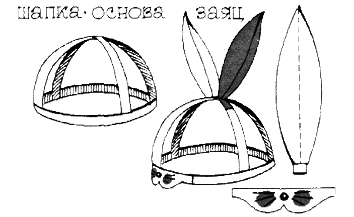 Маска кролика из бумажных полосок