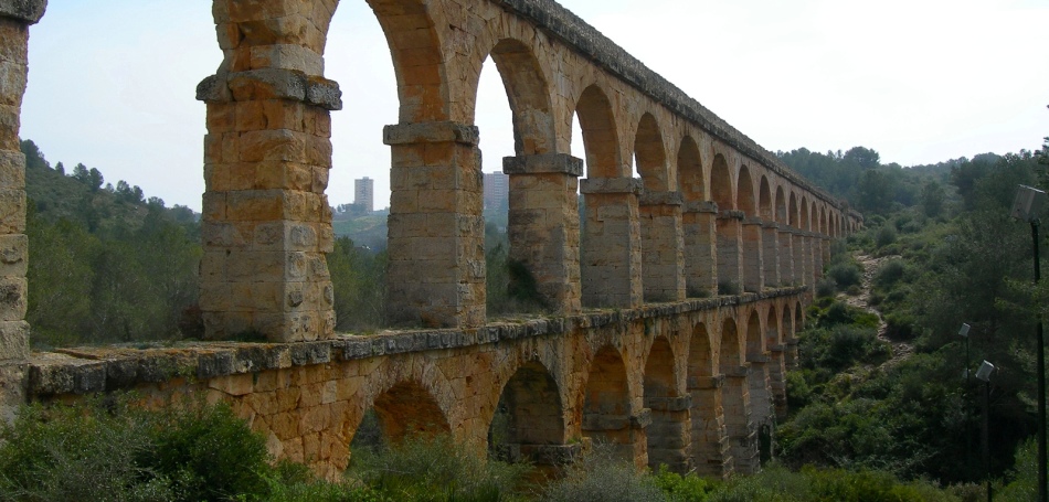 Roman aqueduct in Tarragon, Costa-Dorada, Spain