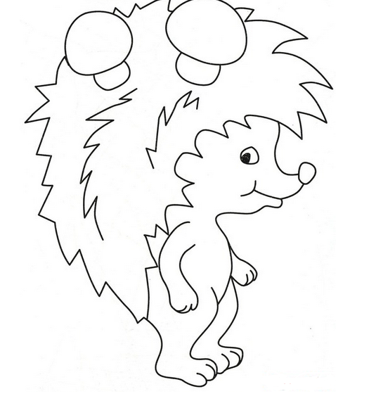 Picture of a hedgehog for crafts and applications: Option 4
