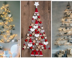 Kako kreativno okrasiti božično drevo v morskem slogu, rožah, sladkarijah in medenjakih, citrusih, dekoupah, prečkanju, pletenih igrač: ideje, fotografije, geometrijske okraske, kombinacija barv dekorja. Božično drevo brez božičnega drevesa - ustvarjanje edinstvenih novoletnih skladb