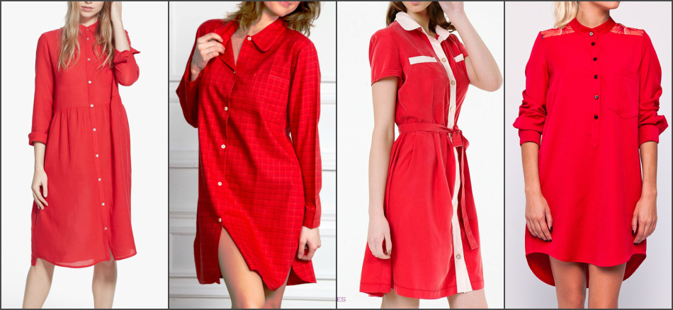 Chemise de robe rouge