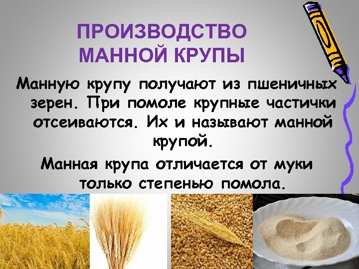 Манку делают из пшеницы