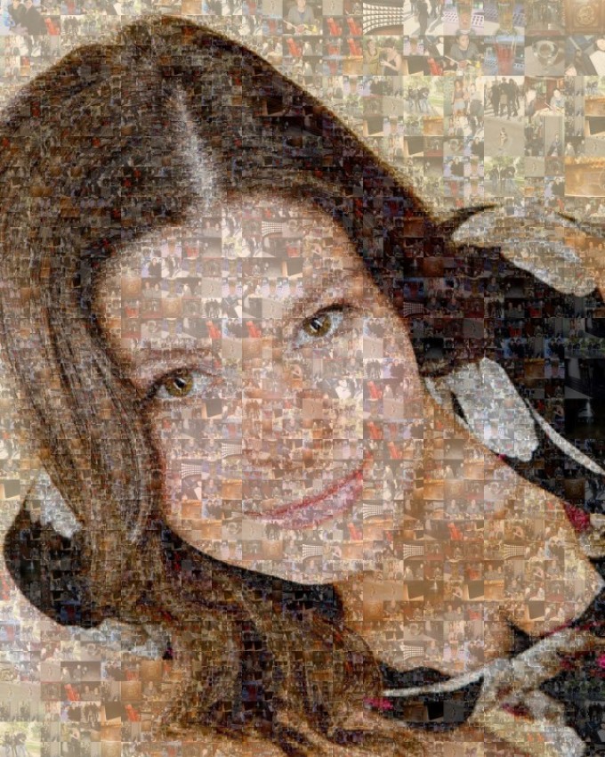 A portrait of a girl in the form of a mosaic will become a rather unusual gift
