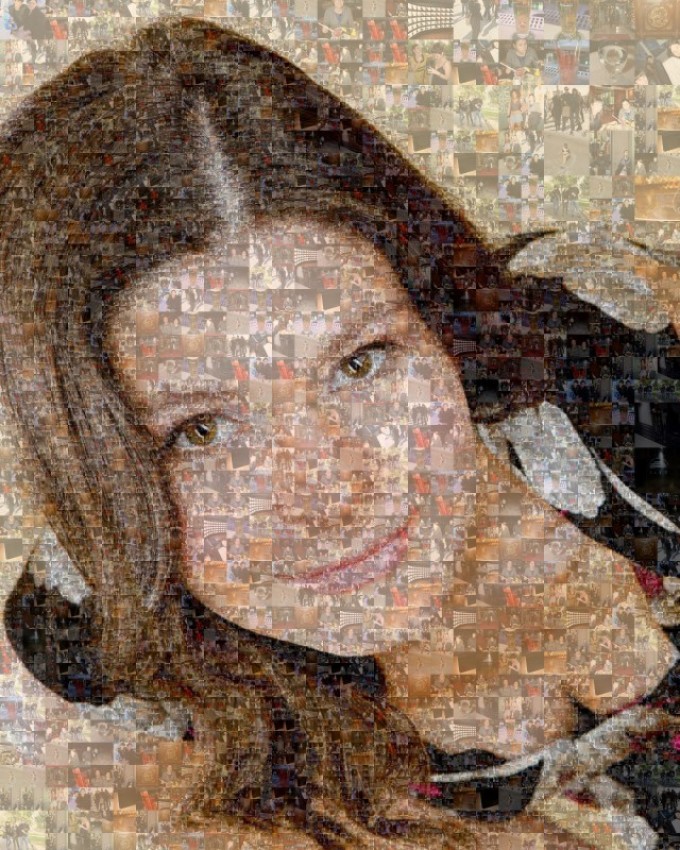 Un portrait d'une fille sous la forme d'une mosaïque deviendra un cadeau plutôt inhabituel