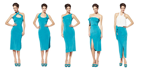 Options pour porter une robe d'une robe transformateur, faite par votre motif