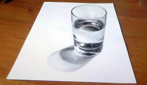 Реалистичный рисунок: стакан