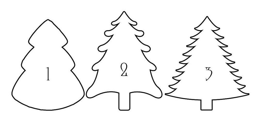Трафарети для різання гірлянд з новорічних ялинок, приклад 2