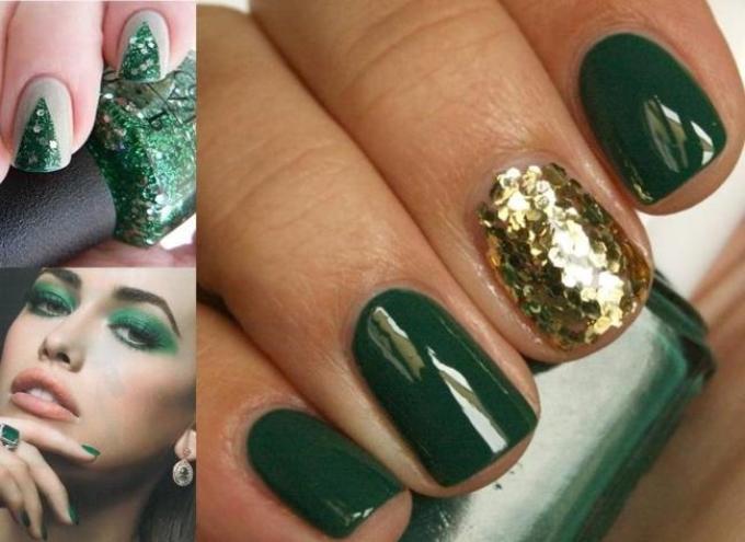 Какие ногти под зеленое платье