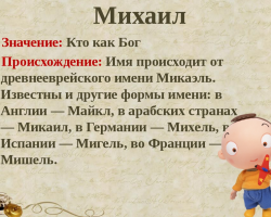 Male name Mikhail, Misha: Variants of the name. What can you call Mikhail, Misha differently?