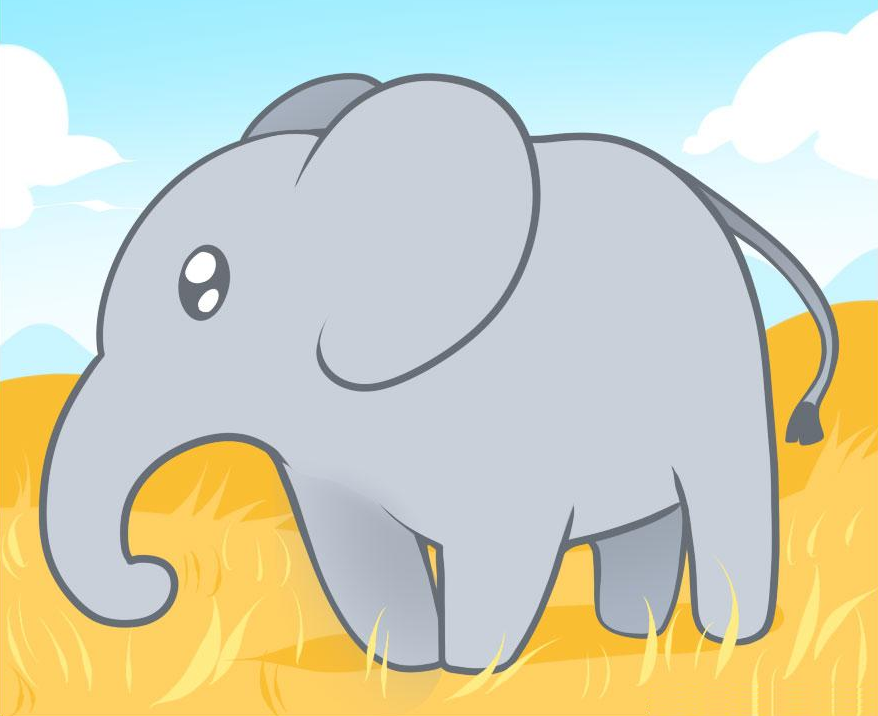 Kako narisati slona s svinčnikom za otroke in začetnike korak za korakom