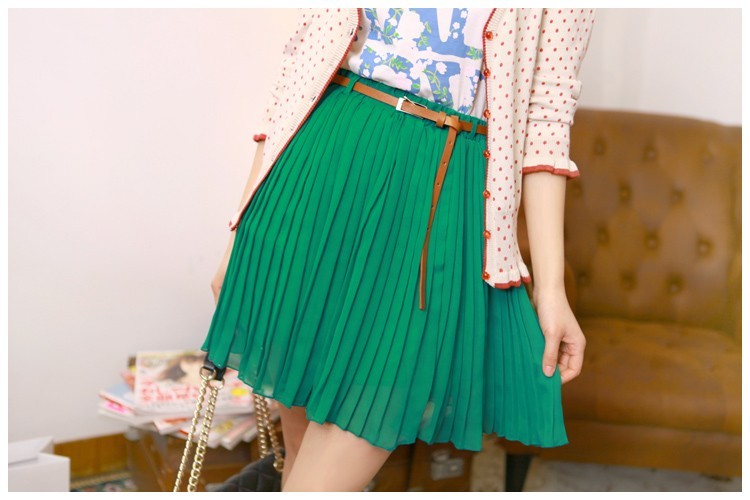 Green Plessified skirt