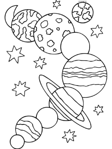 Cosmos, astronauts - stencils for children, template